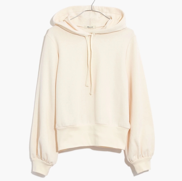Madewell Bubble-Sleeve Hoodie Crop Sweatshirt - Picture 4 of 8